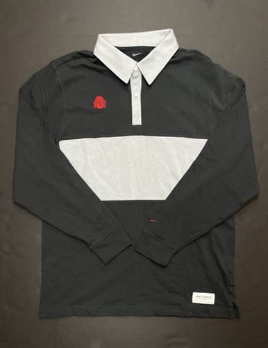 Nike Ohio State Buckeyes Men’s L Long Sleeve Polo Shirt Rugby Jersey DO4715-045 — ohio-state fan gear