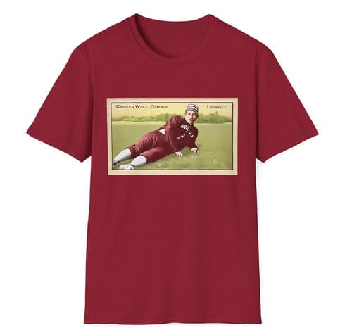 Chicken Wolf Vintage Baseball Card T-Shirt – Funny Louisville St Louis Cardinals — louisville fan gear