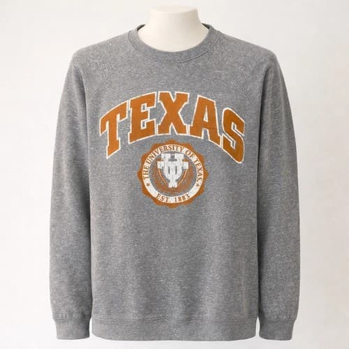 VTG University of Texas Longhorns Gray Crewneck | T-Shirt | Sweatshirt | Hoodie — texas fan gear