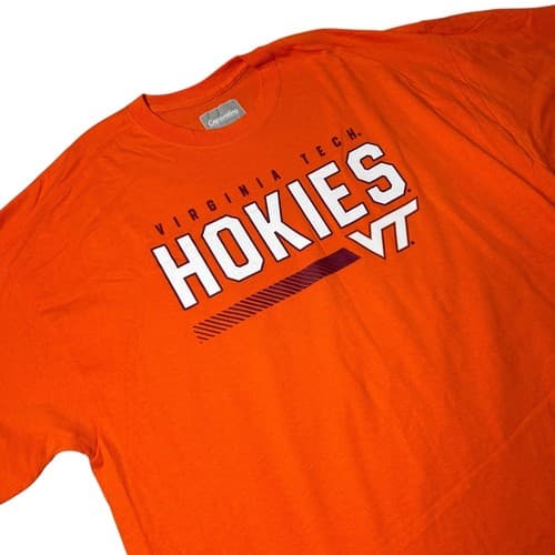 NEW Virginia Tech Hokies T-Shirt Mens 2XL Orange Captivating NCAA Football Tee — virginia-tech fan gear