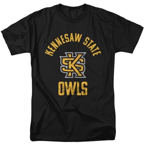 Kennesaw State University Adult T-Shirt Owls Logo, Black, S-5XL — kennesaw-state fan gear