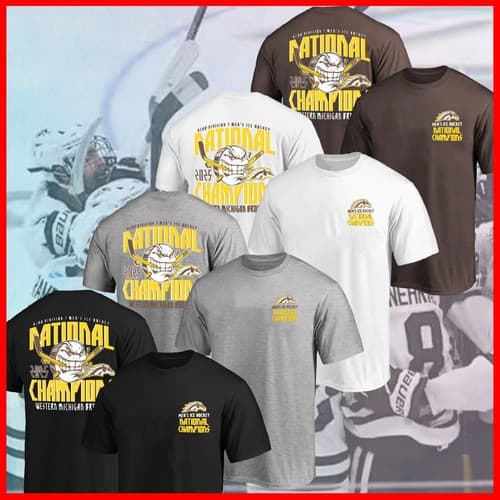 2025 Western Michigan Broncos Men's Ice Hockey National Champions 2 Sides Shirt — western-michigan fan gear