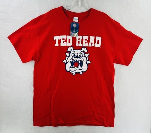 Fresno State Bulldogs Ted Head T-Shirt Size Large Single Stitch College New! — fresno-state fan gear