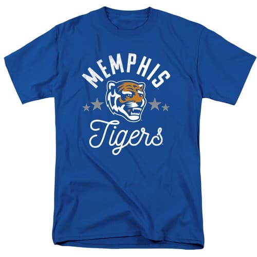 University of Memphis Adult T-Shirt Tigers, Royal Blue, S-5XL — memphis fan gear