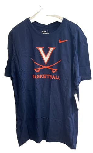 Nike Men's Baseball Virginia Cavaliers Round Neck Short Sleeve T-Shirt Navy — virginia fan gear
