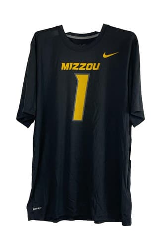 Nike Men's Missouri Tigers 1 Dri-FIT Legend Word Number T-Shirt, Black — missouri fan gear