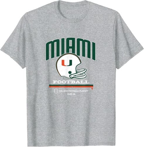 Miami Hurricanes 2025 College Football Playoff Retro Helmet T-Shirt — miami fan gear