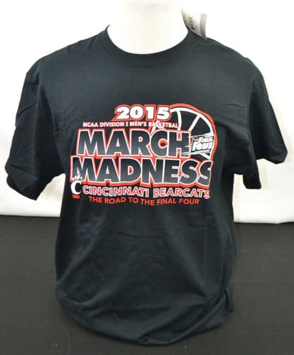 University of Cincinnati Bearcats Mens 2015 March Madness TShirt Black-L(UCI-01) — cincinnati fan gear