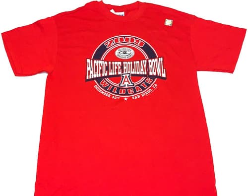 Rare! Vintage 2009 Arizona Wildcats Holiday Bowl Football Game T-Shirt New! MED — arizona fan gear