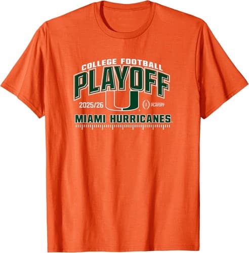 Miami Hurricanes College Football Playoff CFP 2025-26 Orange T-Shirt — miami fan gear