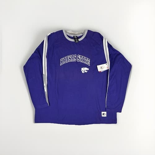 Vintage Starter Kansas State Wildcats Long Sleeve Shirt 2XL Purple Raglan NWT  — kansas-state fan gear