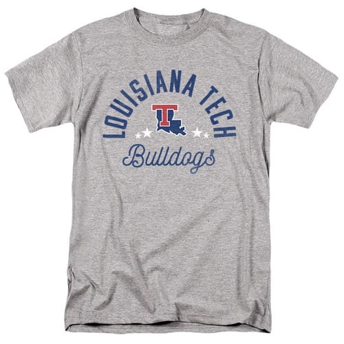 Louisiana Tech University Adult T-Shirt Bulldogs, Athletic Heather, S-5XL — louisiana-tech fan gear
