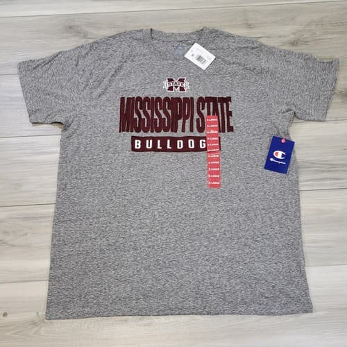 Champion T-Shirt Men's XL Gray Mississippi State Bulldog New — mississippi-state fan gear