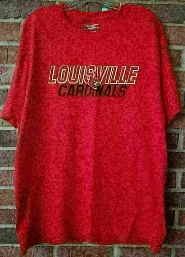 Champion Louisville Cardinals Men's Crew Neck Red Authentic Tops Size Large NWT — louisville fan gear