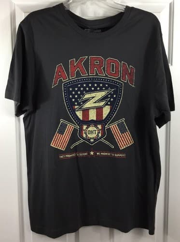 Akron Zips T-Shirt Mens Large Gray Cotton Colosseum OHT Operation Hat Trick — akron fan gear