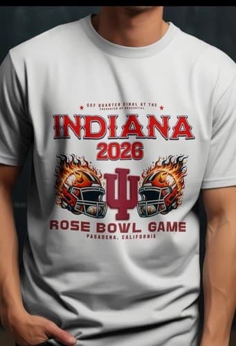 Indiana Hoosiers 2025 College Football Playoff Rose Bowl T-Shirt Unisex XL — indiana fan gear