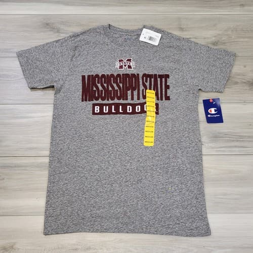 Champion T-Shirt Men's Medium Gray Mississippi State Bulldog New — mississippi-state fan gear