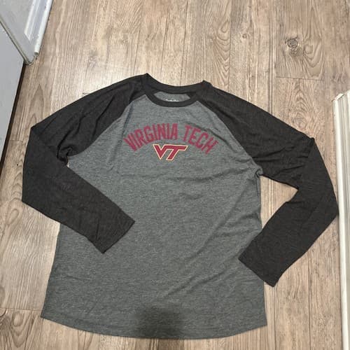 NWOT Captivating Virginia Tech Hokies Long Sleeve Men's Gray T-Shirt Size XL — virginia-tech fan gear