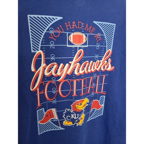 NWT Champion Univ Kansas Jayhawks football long sleeve shirt - XL — kansas fan gear