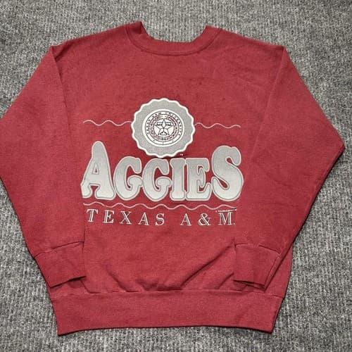 Vintage Texas A&M Aggies Pullover Sweater College Crewneck Sweatshirt — texas-am fan gear