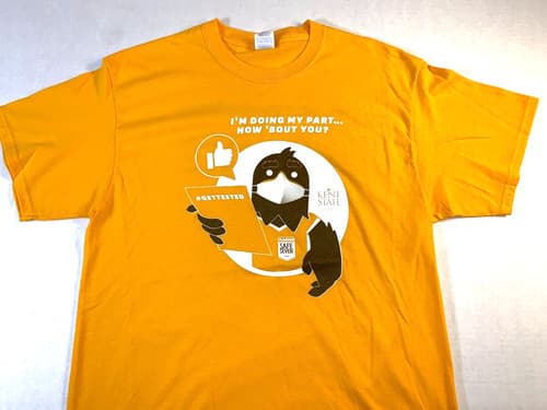 Kent State University Golden Flashes Doing My Part Get Tested T-Shirt New! LARGE — kent-state fan gear
