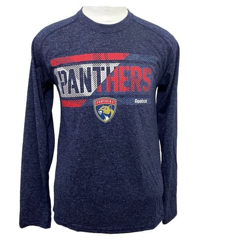 Reebok Play Dry FIU Panthers Men's Size M Solid Blue Crew-Neck T-Shirt — fiu fan gear