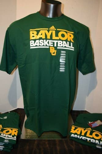 NCAA Baylor Basketball Adidas T-shirt Bears Graphic Tee Forest Green Cotton NWT — baylor fan gear