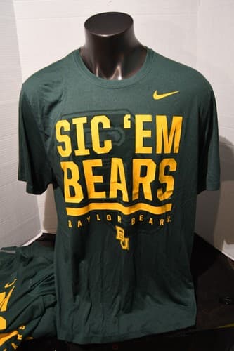 Baylor Bears Nike "SIC EM"  Men's XXL Dri-Fit Performance T-Shirt M-3XL Green — baylor fan gear