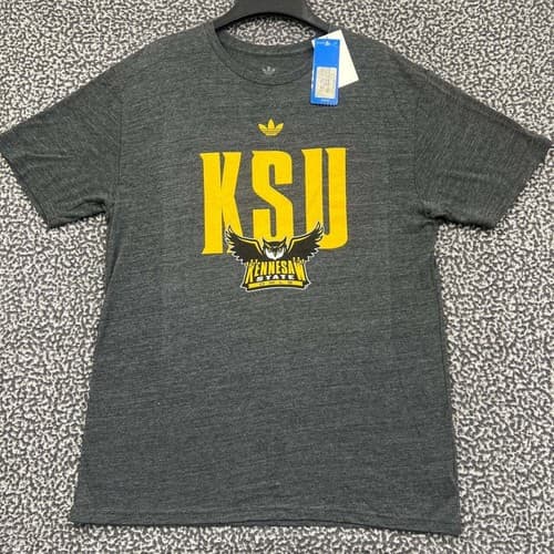 Kennesaw State Owls Shirt Men Large Gray Adidas Short Sleeve Crew Neck New L — kennesaw-state fan gear