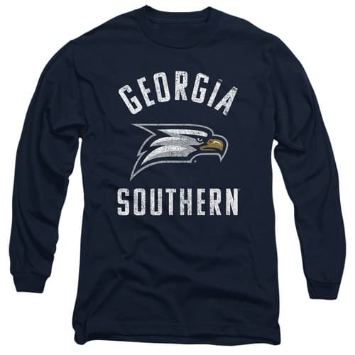Georgia Southern Adult Long Sleeve T-Shirt Eagles Logo, Navy, S-3XL — georgia-southern fan gear