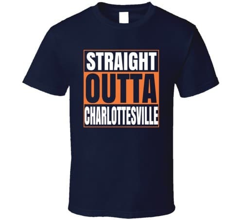 Straight Outta Charlottesville Tshirt Uva University Of Virginia Cavaliers T Shi — virginia fan gear