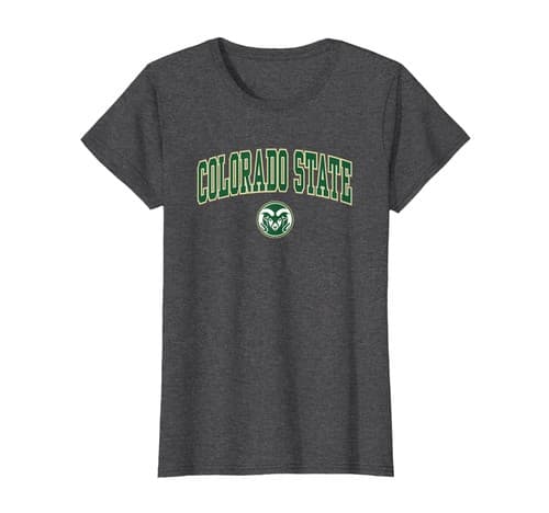 Colorado State Rams Womens Arch Over Dark Heather T-Shirt — colorado-state fan gear