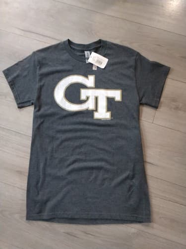 Georgia Tech Yellow Jackets T-Shirt Small Short Sleeve Gray Tee — georgia-tech fan gear