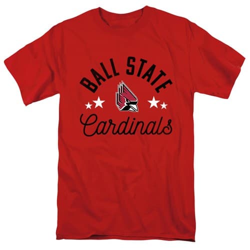 Ball State University Adult T-Shirt Cardinals, Red, S-5XL — ball-state fan gear