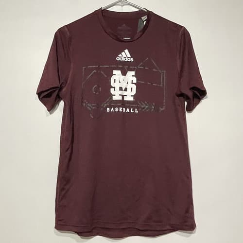 Adidas Mississippi State Bulldogs T-Shirt Mens Small Locker Lines Baseball Sport — mississippi-state fan gear