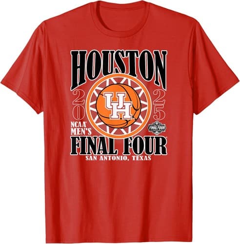 Houston Cougars Final Four 2025 Red T-shirt Sweatshirt T-shirt — houston fan gear