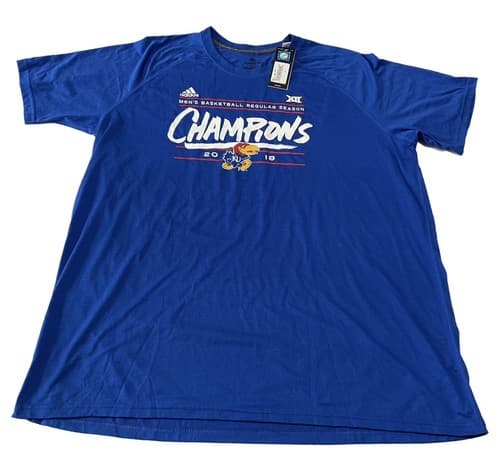 NEW Kansas University Jayhawks Basketball Reg Season Champ 2018 T-shirt Mens 2XL — kansas fan gear