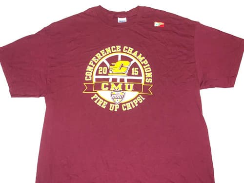 Central Michigan Chippewas 2015 MAC Conference Basketball Champs T-Shirt New! LG — central-michigan fan gear