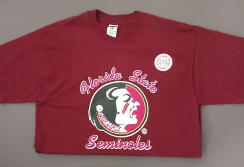 Florida State Seminoles mascot logo new vintage style licensed football T Shirt — florida-state fan gear