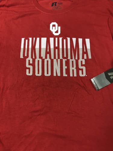 New w/Tags, OU OKLAHOMA SOONERS T-Shirt, M-2XL, RUSSELL Official College Product — oklahoma fan gear