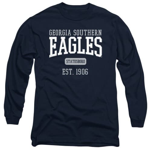 Georgia Southern Adult Long Sleeve T-Shirt Eagles Est. Date, Navy, S-3XL — georgia-southern fan gear