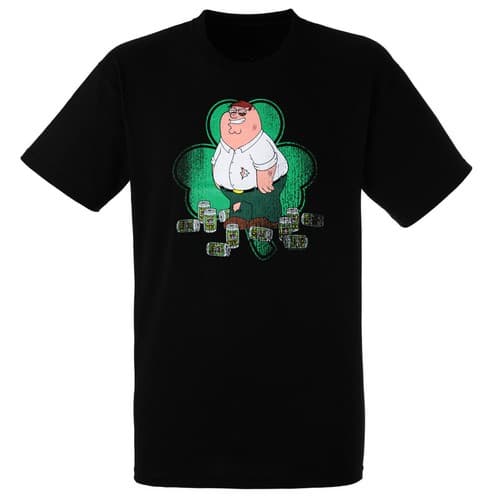 Family Guy Peter Fightin' Irish Mens Slim Fit T-Shirt, Medium — notre-dame fan gear