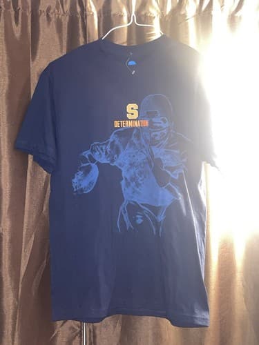 NWOT Mens M NCAA Syracuse Orange Navy Football Determination Graphic T-Shirt — syracuse fan gear