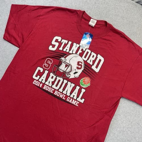 NWT Stanford Cardinal Football Rose Bowl 2014 T-Shirt Mens XL XLarge Red Y2K New — stanford fan gear
