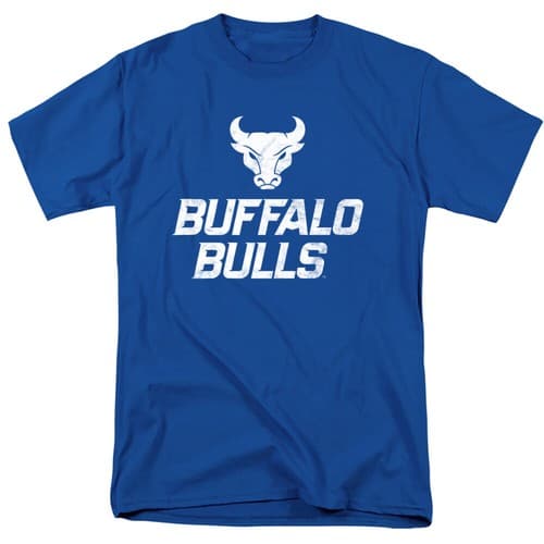 University of Buffalo Adult T-Shirt Bulls Logo, Royal Blue, S-5XL — buffalo fan gear
