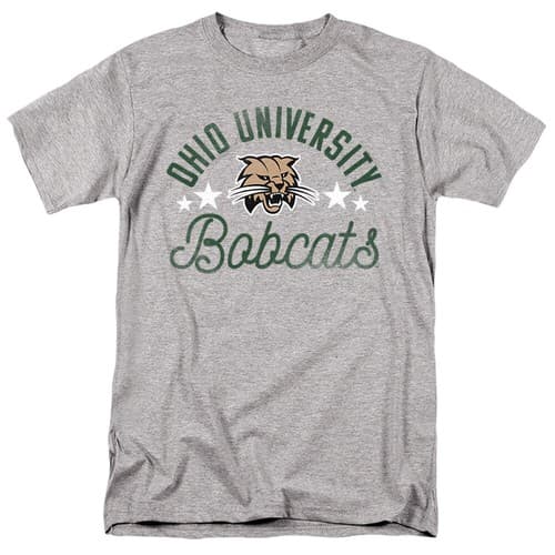 Ohio University Adult T-Shirt Bobcats, Athletic Heather, S-5XL — ohio fan gear