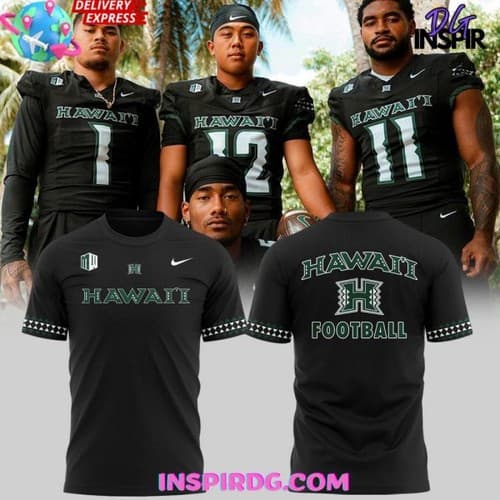 Hawaii Rainbow Warriors football New Uniforms 3D T-Shirt — hawaii fan gear