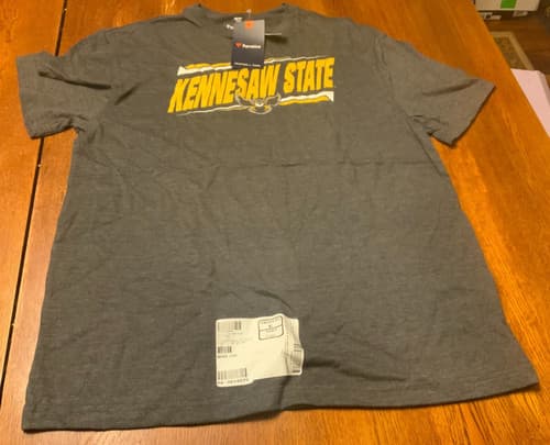 Fanatics Men's Kennesaw State Owls Double Bar SS Triblend  Tee, Size L — kennesaw-state fan gear