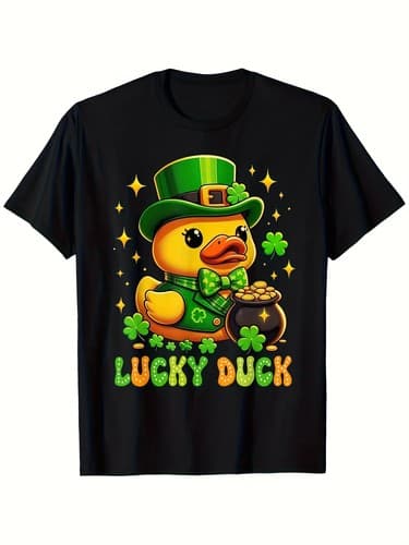 St. Patrick'S Day Rubber Duck Irish St. Paddy'S Lucky Duck T-Shirt — notre-dame fan gear