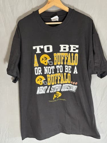Colorado Buffaloes Funny Football T Shirt XL Hanes Beefy Tee Black CU — colorado fan gear